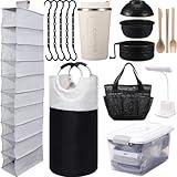 Teenyyou 12Pcs University Starter Box College Dorm Essentials for Guys Apartment Decoration for Freshman Shower Caddy Laundry Basket Desk Lamps Closet Organizer Ramen Bowl