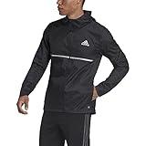 adidas Men's Own The Run Jacket, Black/Reflective Silver, Medium