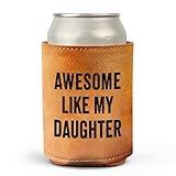 Father's Day Gifts for Dad from Daughter - Father's Day Gifts from Daughter - Dad Gifts for Fathers Day - Dad Birthday Gift, Birthday Gifts for Dad from Daughter, Leather Can Cooler for Men 12Oz