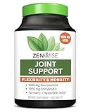 Zenwise Health Glucosamine Chondroitin MSM - Joint Support Supplement with Turmeric for Hands, Back, Knee, and Joint Health, Advanced Relief for Bone and Joint Flexibility and Mobility - 180 Capsules