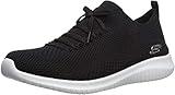 Skechers Women's Ultra Flex Statements Sneaker, Black/White, 8.5 M US