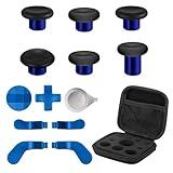 Metal Thumbsticks for Elite Series 2,EEEKit 13 in 1 D-Pads and Paddles Trigger Buttons Set,Gaming Controller (Model 1797) Accessory Replacement Parts for Xbox One Elite Series 2 Controller（Blue）