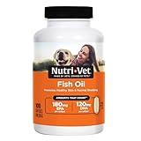 Nutri-Vet Fish Oil Supplements for Dogs - Skin and Coat Omega 3 Supplement - Dog Dry Skin & Dog Shedding Support - 100 Count Softgels