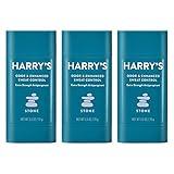 Harry's Extra-Strength Antiperspirant - Odor & Enhanced Sweat Control Antiperspirant for Men - Stone 2.5 Ounce (Pack of 3)