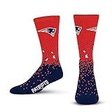 For Bare Feet NFL NEW ENGLAND PATRIOTS Spray Zone Crew Sock Team Color Youth