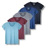 Real Essentials Womens Quick Dry Fit Dri Fit Active Wear Yoga Workout Athletic Tops Running Gym Exercise Ladies Short Sleeve Crew Scoop Neck Moisture Wicking Tees T-Shirt, Set 8, M, Pack of 5