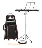 Pearl 32 Note Glockenspiel Bell Kit Student Educational Percussion Kit with Tunable Practice Pad, Rolling Carrying Case, Sticks and Mallets (PK910C)