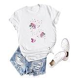 MK Shop Limited Women Dandelion Graphic T Shirt Cute Casual Flower Inspirational Graphic Tee Spread Kindness Multicoloured Tee Tops