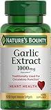 Nature's Bounty Garlic Extract, Herbal Supplement, Supports Circulatory Function, 1000mg, 100 Rapid Release Softgels, Pack of 1