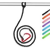 OCEANBROAD Kayak Paddle Leash with D-Ring Stretchable Bungee Strap Lanyard Rope for SUP Kayaking Boating Canoeing Fishing Pole Rod 5-7 Feet Black 1 Pack