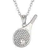 U7 Tennis Racket Necklace Stainless Steel Chain & Pendant Kpop Sport Fitness Jewelry for Men Women