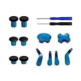 E-MODS GAMING 12 in 1 - Metal Mod 6 Swap Thumbsticks Joysticks, 4 Paddles & 2 Dpads with Open Tool for Xbox One Elite Controller -Model 1698(Blue)