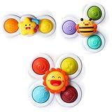 ALASOU 3PCS Pop Suction Cup Spinner Toys for 1 Year Old Boy Girl|Novelty Spinning Tops Toddler Toys Age 1-2|Sensory Baby Bath Toys for Toddlers 1-3|12 18 Months Boy Birthday Gift for Infant