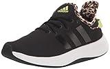 adidas Women's Cloudfoam Pure Sneaker, Black/Black/Pulse Lime, 8