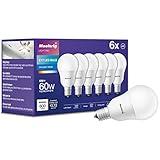 Maelsrlg E17 Intermediate Base LED Bulb, 6W (60 Watt Equivalent) G14 Globe Ceiling Fan Light Bulbs, Daylight White 5000K, 600 Lumens, Non-Dimmable, Pack of 6