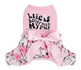 Dog Onesie Puppy Clothes Outfit Dog Pajamas for Small Medium Dogs Girl Boy Pet Pjs for Chihuahua Yorkie Shih Tzu Teacup Cat Apparel Jumpsuit Female (X-Small, Pink)