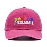 Wodeal Pickleball Hat for Women Men, Adjustable Embroidered Washed Pickleball Baseball Cap for Pickleball Lovers Pink