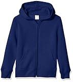 Amazon Essentials Boys' Fleece Zip-Up Hoodie Sweatshirt, Navy, Medium