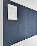 DECORITA Large Office Cork Board Alternative - 47"x35" 12 Pack Felt Wall Tiles with Safe Removable Adhesive, Cork Boards for Walls Office Pin Board Tack Board Cork Board 48 x 36 – Dark Blue