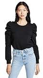 Rebecca Minkoff Women's Janine Ruffle Sleeve Sweatshirt, Black, Medium