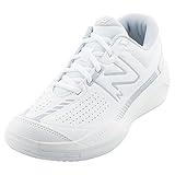 New Balance Women's 696 V5 Hard Court Tennis Shoe, White/Navy, 11 Wide