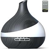 Essential Oil Diffuser, Upgrade 500 ML Aroma Diffiser for Large Room, Aromatherapy Diffuser Humidifier with Remote Control 4 Timer Setting Auto Shut-Off 14 Color Lights