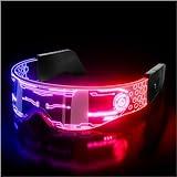 NIUCOO Cool Cyberpunk LED Rave Glasses: Futuristic Light-Up Visor Goggles and Space Sunglasses, Perfect for Space Costume and Futuristic Gadgets (High Tech)