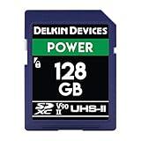 Delkin Devices Power 128GB SD Memory Card - UHS-II (U3/V90) 300MB/s Read 250MB/s Write | SDXC Memory Card for 8K, 4K, HDR, 360º Video | High Performance SD Card 128GB for Cameras