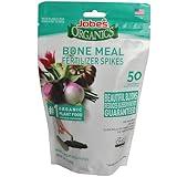 Jobe's Organics Bone Meal Fertilizer Spikes, Strong Root Development for Bulbs, Tomatoes, Roses, and Other Flowering Plants, 50 Count