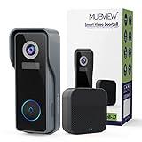 MUBVIEW Wireless Doorbell Camera with Chime 2K HD, WiFi Video Doorbell Camera with Voice Changer, Motion Detector, Anti-Theft Device, Night Vision, 2-Way Audio, Local/Cloud Storage, No Subscription