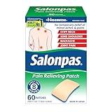 Salonpas Pain Relieving Patch for Back, Neck, Shoulder, Knee Pain and Muscle Soreness - 8 Hour Pain Relief - 60 Count