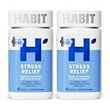 Habit Stress Relief Supplement 2 Pack (120 Capsules) - New Look, Supports Relaxation & Mood Balance, Vitamin B, Adaptogens, Lemon Balm, Calming, Vegan, Non-GMO