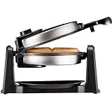 Chefman Rotating Belgian Waffle Maker, 180° Flip Iron w/ Non-Stick Plates, Adjustable Timer, Locking Lid, & Drip Plate, Space Saving Storage, Mess-Free Breakfast, Stainless Steel/Black