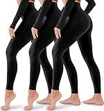 3 Pack Leggings for Women-No See-Through High Waisted Tummy Control Yoga Pants Workout Running Legging Large-X-Large