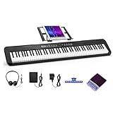 Digital Piano 88 Key with Semi-Weighted Keys, 88 Key Keyboard Piano for Beginner, with Power Adapter, Sustain Pedal, Bluetooth, MIDI, for at Home, Stage