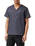 Dickies Men's Signature V-Neck Scrubs Shirt, Pewter, Large