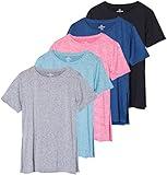 5 Pack Womens Tops Workout Short Sleeve T Shirts Tshirts Gym Ladies Athletic Tees Exercise Loose Fit Active Top Yoga Dry Fit