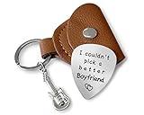 Ptzizi I Couldn’t Pick A Better Boyfriend, Stainless Steel Guitar Picks Jewelry for Guitar Player Musician Man Boyfriend Valentine's Day Birthday Christmas Graduation Gifts