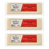 Farmers' Market Smoked Gouda Cheese Block 7oz, Shelf Stable, Pasteurized, Locally Sourced Wisconsin Cheese, 3-Pack