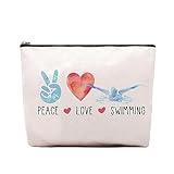 CEASQVAA Funny Swimming Gifts for Women, Swimming Team Gifts Swim Coach Teacher Gifts, Swimming Makeup Bag Birthday Gifts for Swimmer Women Her Female