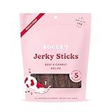 Bocce's Bakery Jerky Stick Dog Treats, Wheat-Free, Made with Limited-Ingredients, Baked in The USA with No Added Salt or Sugar, All-Naural & High-Protein, Beef & Carrot Recipe, 4 oz