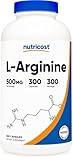 Nutricost L-Arginine 500mg, 300 Capsules - Gluten Free and Non-GMO