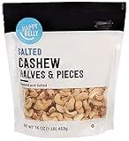 Amazon Brand - Happy Belly Cashew Halves & Pieces, Roasted & Salted, 16 ounce