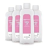 Amazon Basics Baby Oil, Mild & Gentle, Dermatologist Tested, 14 Fl Oz (Pack of 4) (Previously Solimo)