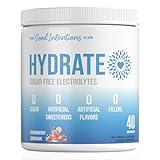 Hydrate | Zero Sugar Electrolyte Powder | 40 Servings | Zero Artificial Ingredients | Strawberry Lemonade Flavor | Electrolytes Powder Sugar Free | Electrolytes No Sugar | Electrolytes Sugar Free