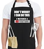 Kaidouma Funny Cooking Aprons for Men Women - Unisex Funny Kitchen Chef Grilling BBQ Apron with 2 Pockets - Birthday Mother’s Day Gifts for Mom, Wife - Father’s Day Christmas Gifts for Dad, Husband