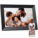 FRAMEO 10.1" Digital Picture Frame WiFi Smart Photo Frame Electronic Digital Picture Frames Load from Phone 1280x800 HD IPS Touch Screen,Auto-Rotate/Slideshow/Wall Mountable/Share Videos Photo-Black