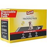 Glad for Pets Activated Carbon Dog Training Pads - Absorbent Charcoal Puppy Pads Neutralize Urine, Black Disposable Indoor Potty Pee Pads, Essentials for Dogs, Puppy Essentials, 23" x 23", 150 Count