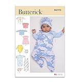 Butterick Infants' Jacket, Tops, Dress, Rompers, Diaper Cover and Hat Sewing Pattern Kit, Design Code B6970, Sizes XXS-XS-S-M-L, Multicolor