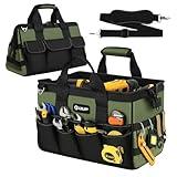 UUP Heavy Duty Tool Bag 15-Inch, 16-Pocket Portable Tool Box Organizer Storage, Tactical Carry Tote Toolbox with Large Zipper, Adjustable Shoulder Strap, Father Day Dad Men Mechanic HVAC Engineer Gift